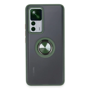 Xiaomi Mi 12t Pro Kılıf Montreal Yüzüklü Silikon Kapak - Yeşil