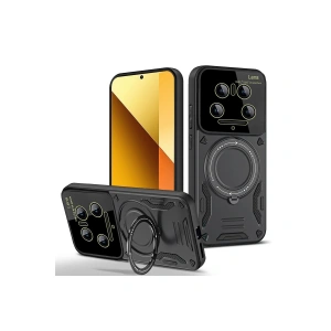 Xiaomi Mi 14 Ultra Kılıf Joy Lens Standlı Kapak - Siyah