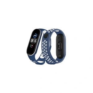 Xiaomi Mi Band 4 Spor Delikli Kordon - Lacivert-beyaz