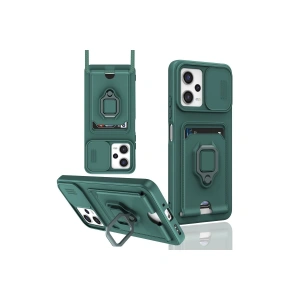 Xiaomi Poco X5 5g Kılıf Zuma Kartvizitli Yüzüklü Silikon - Yeşil