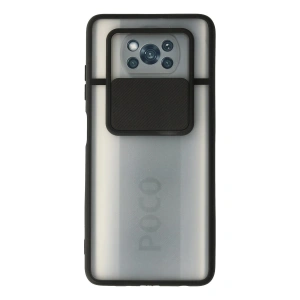 Xiaomi Pocophone X3 Kılıf Palm Buzlu Kamera Sürgülü Silikon - Siyah