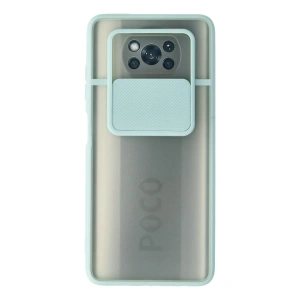 Xiaomi Pocophone X3 Kılıf Palm Buzlu Kamera Sürgülü Silikon - Turkuaz