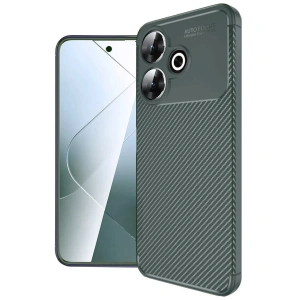 Xiaomi Redmi 13 4g Kılıf Auto Focus Karbon Kapak - Koyu Yeşil