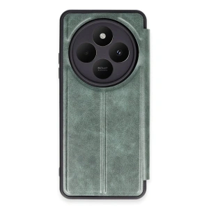 Xiaomi Redmi 14c Kılıf Flip Cover - Koyu Yeşil