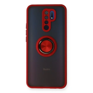 Xiaomi Redmi 9 Kılıf Montreal Yüzüklü Silikon Kapak - Kırmızı