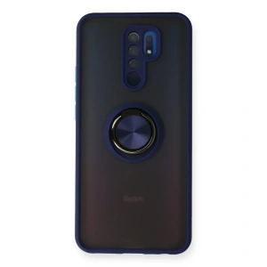 Xiaomi Redmi 9 Kılıf Montreal Yüzüklü Silikon Kapak - Lacivert