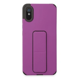 Xiaomi Redmi 9a Kılıf Mega Standlı Silikon - Mor