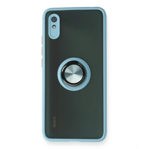 Xiaomi Redmi 9a Kılıf Montreal Yüzüklü Silikon Kapak - Buz Mavi