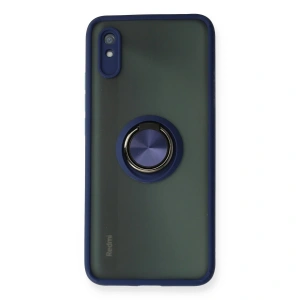 Xiaomi Redmi 9a Kılıf Montreal Yüzüklü Silikon Kapak - Lacivert