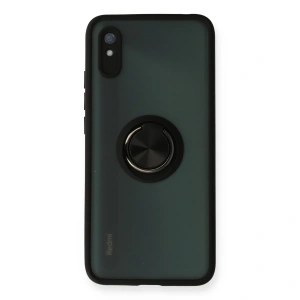 Xiaomi Redmi 9a Kılıf Montreal Yüzüklü Silikon Kapak - Siyah