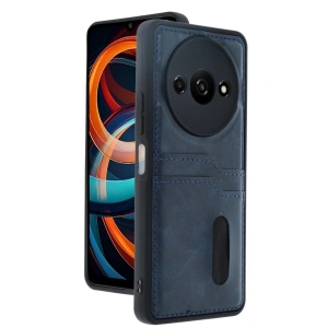 Xiaomi Redmi A3 4g Kılıf Sara Kartvizitli Deri Kılıf - Lacivert