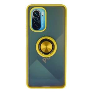 Xiaomi Redmi K40 Kılıf Montreal Yüzüklü Silikon Kapak - Sarı