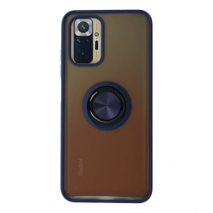 Xiaomi Redmi Note 10 Kılıf Montreal Yüzüklü Silikon Kapak - Lacivert