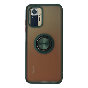 Xiaomi Redmi Note 10 Kılıf Montreal Yüzüklü Silikon Kapak - Yeşil