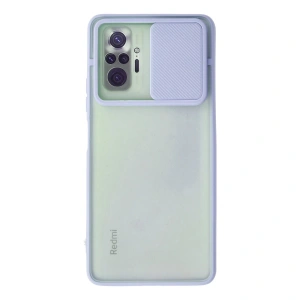 Xiaomi Redmi Note 10 Pro Kılıf Palm Buzlu Kamera Sürgülü Silikon - Lila