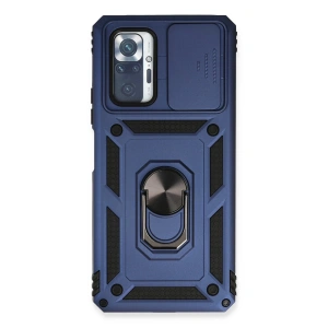 Xiaomi Redmi Note 10 Pro Kılıf Pars Lens Yüzüklü Silikon - Lacivert