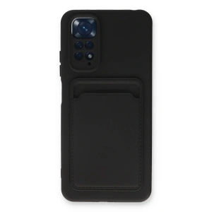 Xiaomi Redmi Note 11 Kılıf Kelvin Kartvizitli Silikon - Siyah