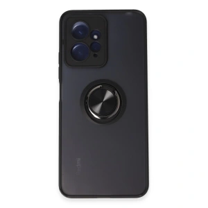 Xiaomi Redmi Note 12 4g Kılıf Montreal Yüzüklü Silikon Kapak - Siyah