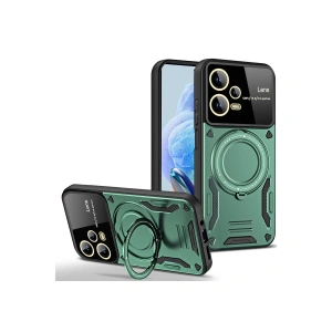 Xiaomi Redmi Note 12 Pro 5g Kılıf Joy Lens Standlı Kapak - Koyu Yeşil