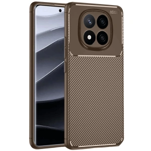Xiaomi Redmi Note 14 Pro 4g Kılıf Auto Focus Karbon Kapak - Kahverengi