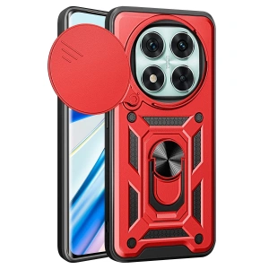 Xiaomi Redmi Note 14 Pro 4g Kılıf Pars Lens Yüzüklü Silikon - Kırmızı