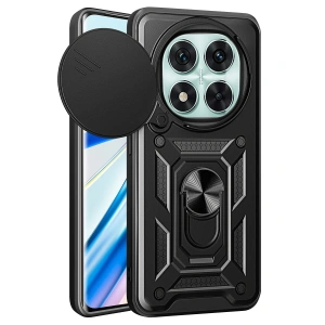 Xiaomi Redmi Note 14 Pro 4g Kılıf Pars Lens Yüzüklü Silikon - Siyah