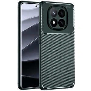 Xiaomi Redmi Note 14 Pro Plus Kılıf Auto Focus Karbon Kapak - Koyu Yeşil