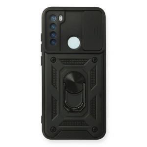 Xiaomi Redmi Note 8 Kılıf Pars Lens Yüzüklü Silikon - Siyah