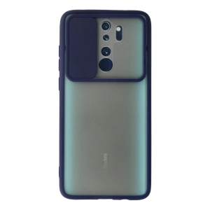 Xiaomi Redmi Note 8 Pro Kılıf Palm Buzlu Kamera Sürgülü Silikon - Lacivert