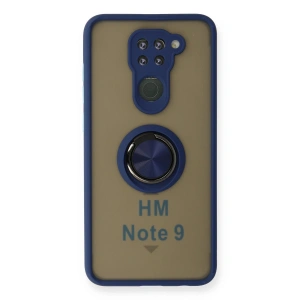 Xiaomi Redmi Note 9 Kılıf Montreal Yüzüklü Silikon Kapak - Lacivert