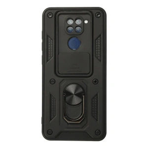 Xiaomi Redmi Note 9 Kılıf Pars Lens Yüzüklü Silikon - Siyah