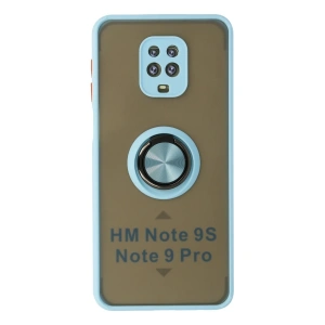 Xiaomi Redmi Note 9 Pro Kılıf Montreal Yüzüklü Silikon Kapak - Buz Mavi
