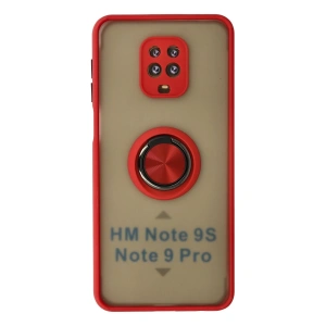 Xiaomi Redmi Note 9 Pro Kılıf Montreal Yüzüklü Silikon Kapak - Kırmızı