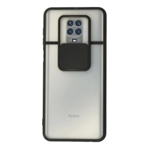 Xiaomi Redmi Note 9 Pro Kılıf Palm Buzlu Kamera Sürgülü Silikon - Siyah