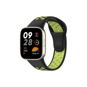 Xiaomi Redmi Watch 3 Spor Delikli Kordon - Siyah-yeşil