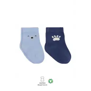 2Li Bear Penye Soket Çorap 10116 Mavi