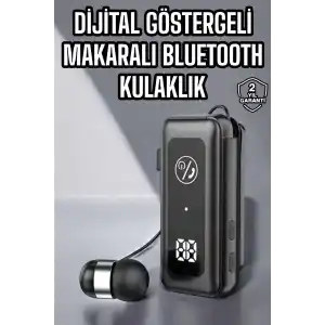 Kablolu Makaralı Bluetooth Kulaklık Uzun Pil Ömrü Dijital Göstergeli