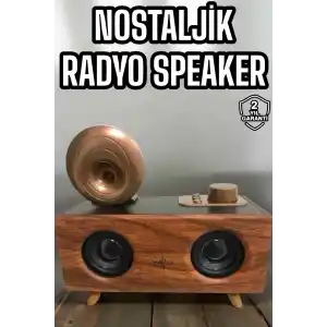 Bluetooth Hoparlör Ahşap Klasik Retro Gramofon Bluetooth Müzik Kutusu