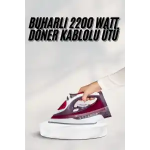 Yeni Nesil Kırmızı Buharlı Ütü 2200 Watt Seramik Tabanlı Yüksek Buhar Gücü