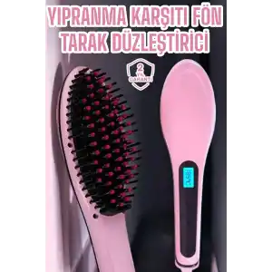 Fön Etkili Saç Düzleştirici Tarak Yıpranma Karşıtı Döner Kablo Isı Ayarlı