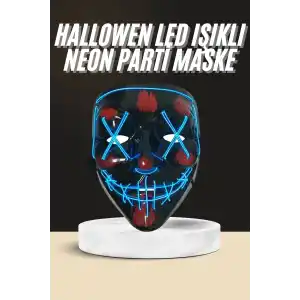 Işıklı Led Maske Parti Eğlence Maskesi Hallowen Neon Maske