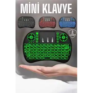 TV Uyumlu Mini Klavye Q Klavye Işıklı Tüm Cihazlara Uyumlu