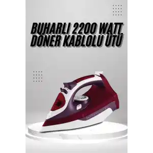 Seramik Tabanlı Kırmızı 2200 Watt Şok Buharlı Ütü