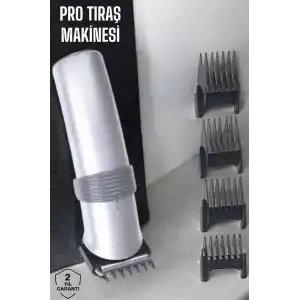4 Taraklı Profesyonel Şarjlı Saç ve Sakal Kesme Tıraş Makinesi Seti