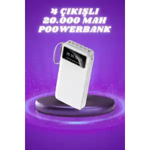 Powerbank Şarj Cihazı 4 Çıkışlı 20.000 MAH Powerbank Taşınabilir Çoklu Giriş