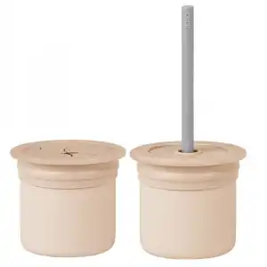 Ham+Hüp Pipetli Silikon Bardak Seti Bubble Beige / Powder Grey