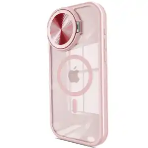 İphone 14 Pro Max Kılıf Teleskop Lens Magsafe Silikon Kapak - Pembe
