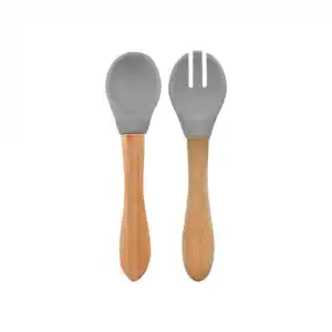 Mama Kaşığı ve Çatal Seti Powder Grey