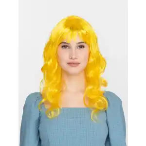 Sarı Renk Uzun Dalgalı Parti Peruğu