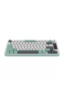 HK255 Membrane LCD RGB Kablosuz/Bluetooth Gri Yeşil %75 Türkçe Gaming Klavye
